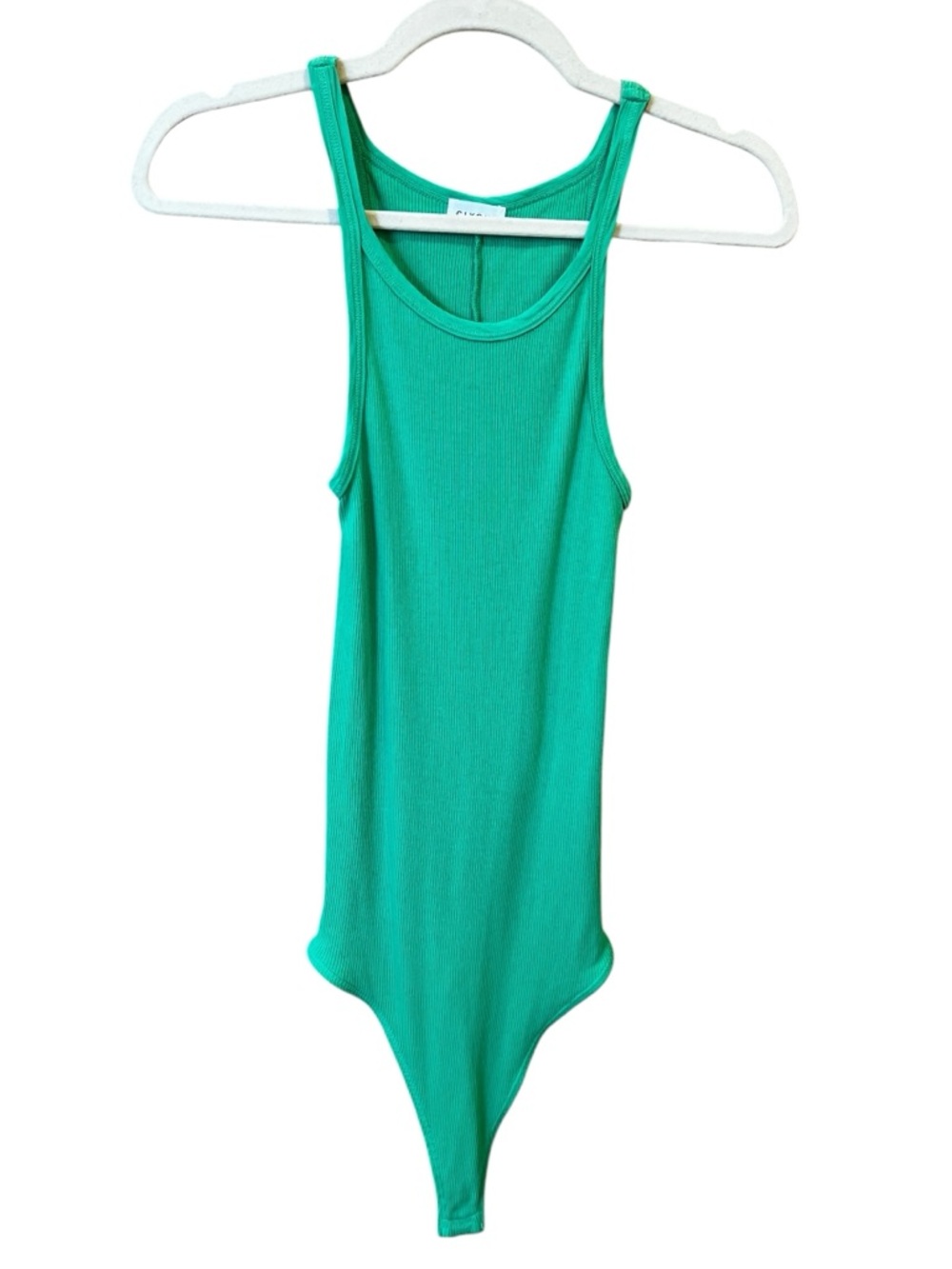 Clyque Rib Tank Bodysuit Lime Green Size Medium Summer Festival Contemporary